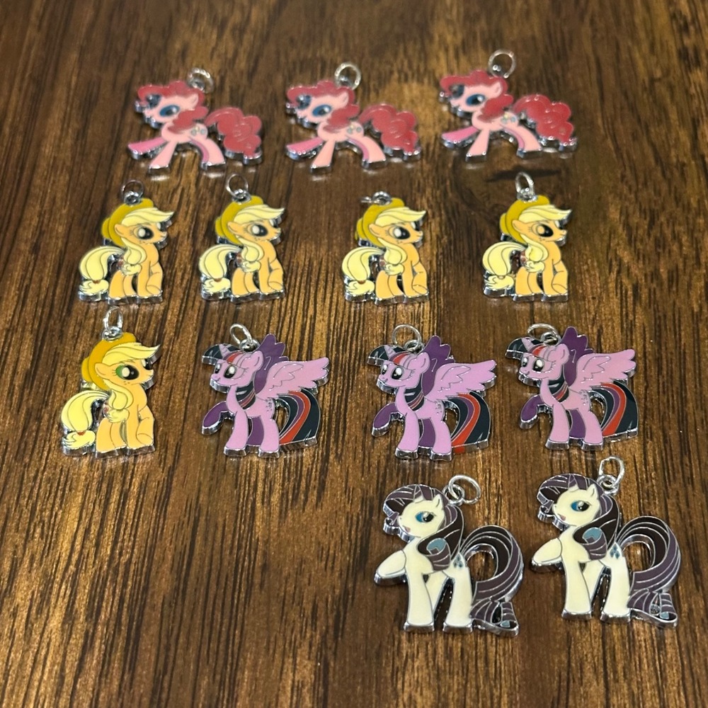 My Little Pony Enamel Charms Lot Twilight Sparkle Pinkie Pie Applejack DIY Craft
